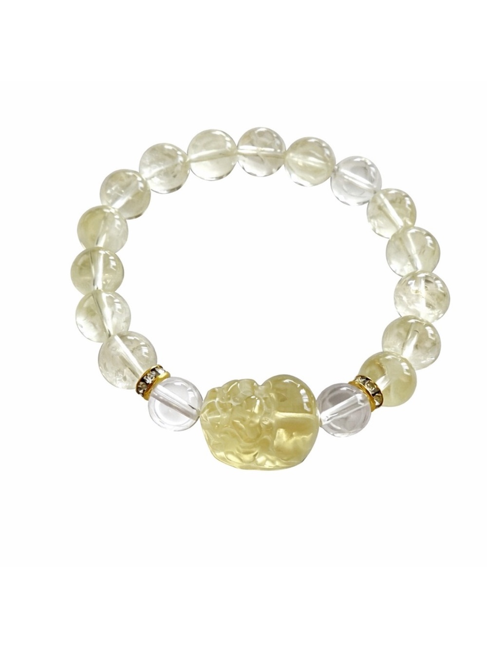 Lemon Quartz Gemstone Stretchy Bracelet